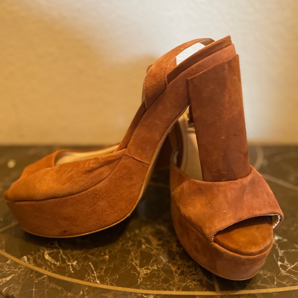 Zara suede platform shoes